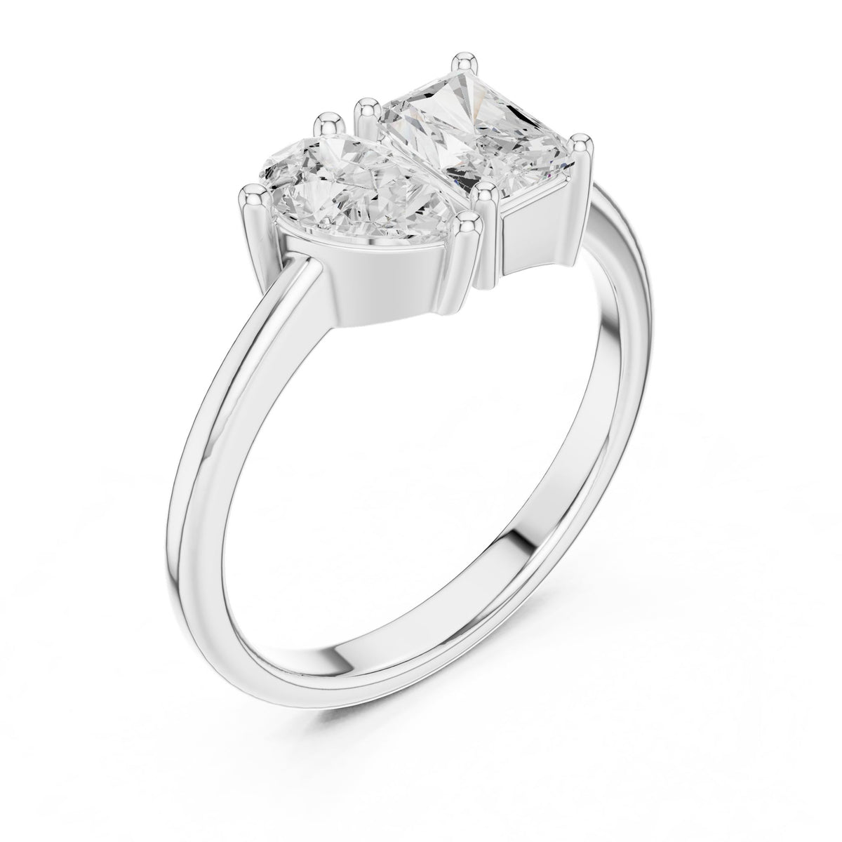 Radiant Three Stone Lab Grown Diamond Engagement Ring
