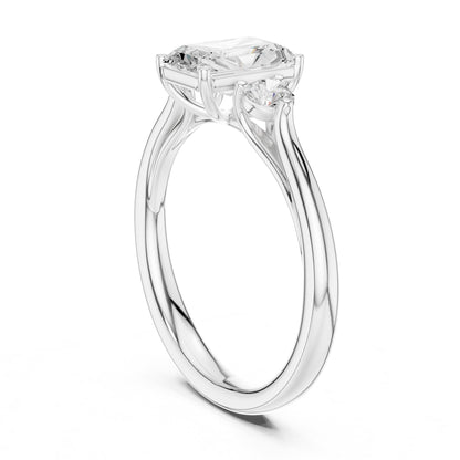Radiant Three Stone Lab Grown Diamond Engagement Ring