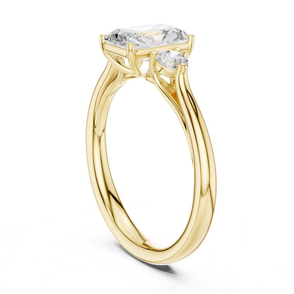 Radiant Three Stone Lab Grown Diamond Engagement Ring