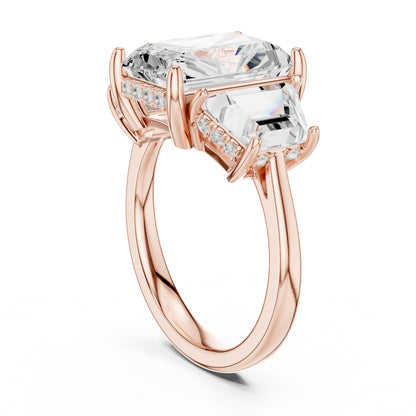 Radiant Three Stone Lab Grown Diamond Engagement Ring