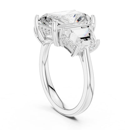Radiant Three Stone Lab Grown Diamond Engagement Ring