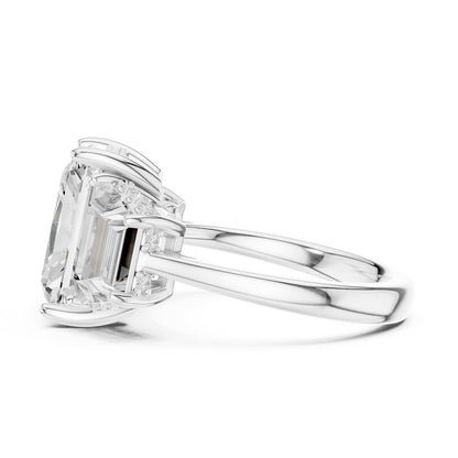 Radiant Three Stone Lab Grown Diamond Engagement Ring