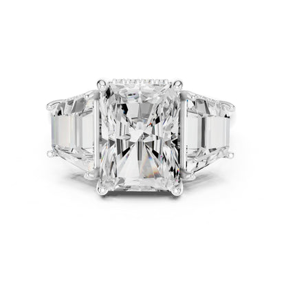 Radiant Three Stone Lab Grown Diamond Engagement Ring