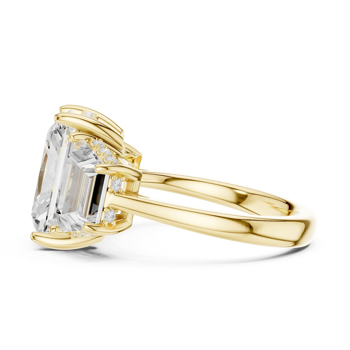 Radiant Three Stone Lab Grown Diamond Engagement Ring