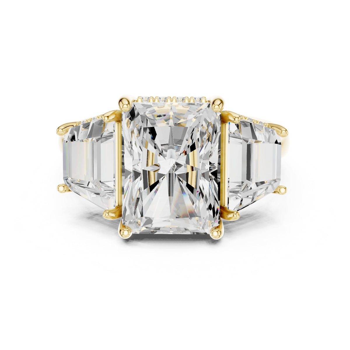Radiant Three Stone Lab Grown Diamond Engagement Ring