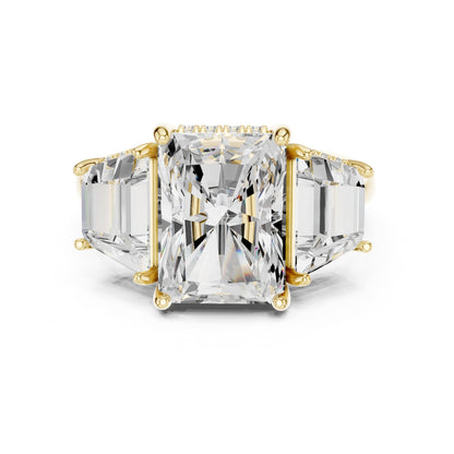 Radiant Three Stone Lab Grown Diamond Engagement Ring