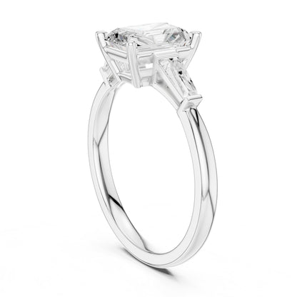 Radiant Three Stone Lab Grown Diamond Engagement Ring