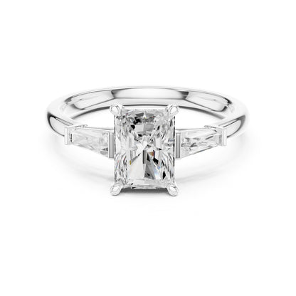 Radiant Three Stone Lab Grown Diamond Engagement Ring