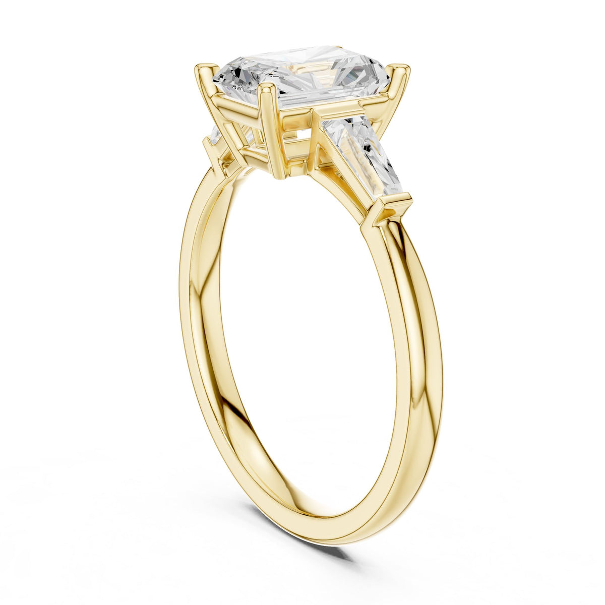 Radiant Three Stone Lab Grown Diamond Engagement Ring