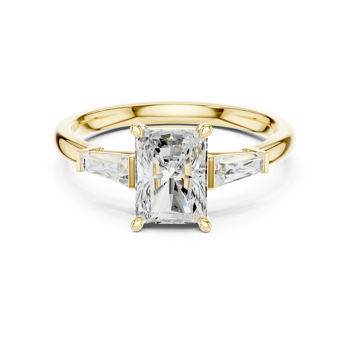 Radiant Three Stone Lab Grown Diamond Engagement Ring