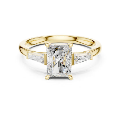 Radiant Three Stone Lab Grown Diamond Engagement Ring