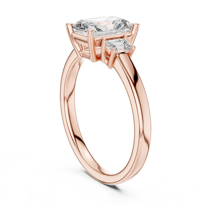 Radiant Three Stone Lab Grown Diamond Engagement Ring