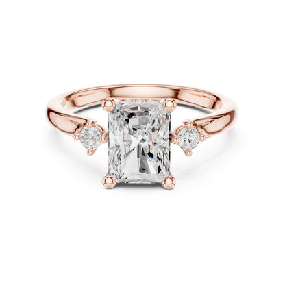 Radiant Three Stone Lab Grown Diamond Engagement Ring