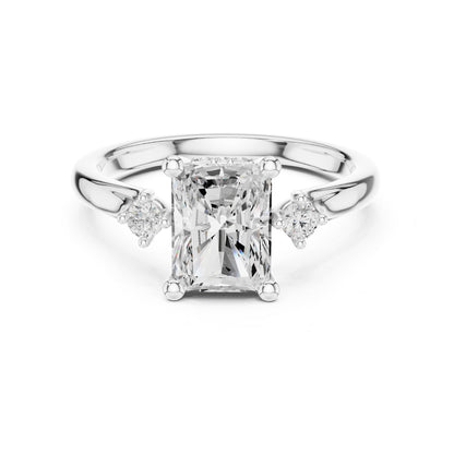 Radiant Three Stone Lab Grown Diamond Engagement Ring