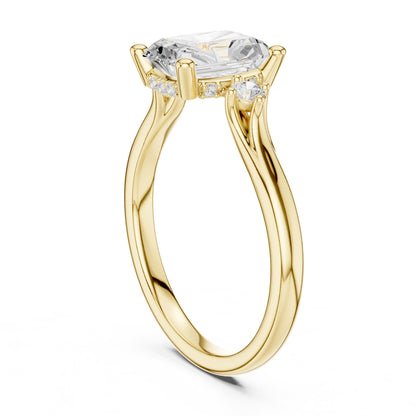 Radiant Three Stone Lab Grown Diamond Engagement Ring