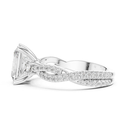 Radiant Three Stone Lab Grown Diamond Engagement Ring