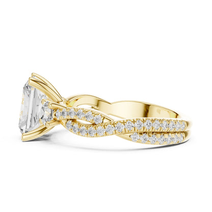 Radiant Three Stone Lab Grown Diamond Engagement Ring