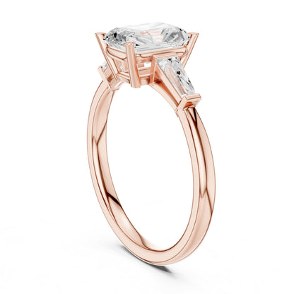 Radiant Three Stone Lab Grown Diamond Engagement Ring