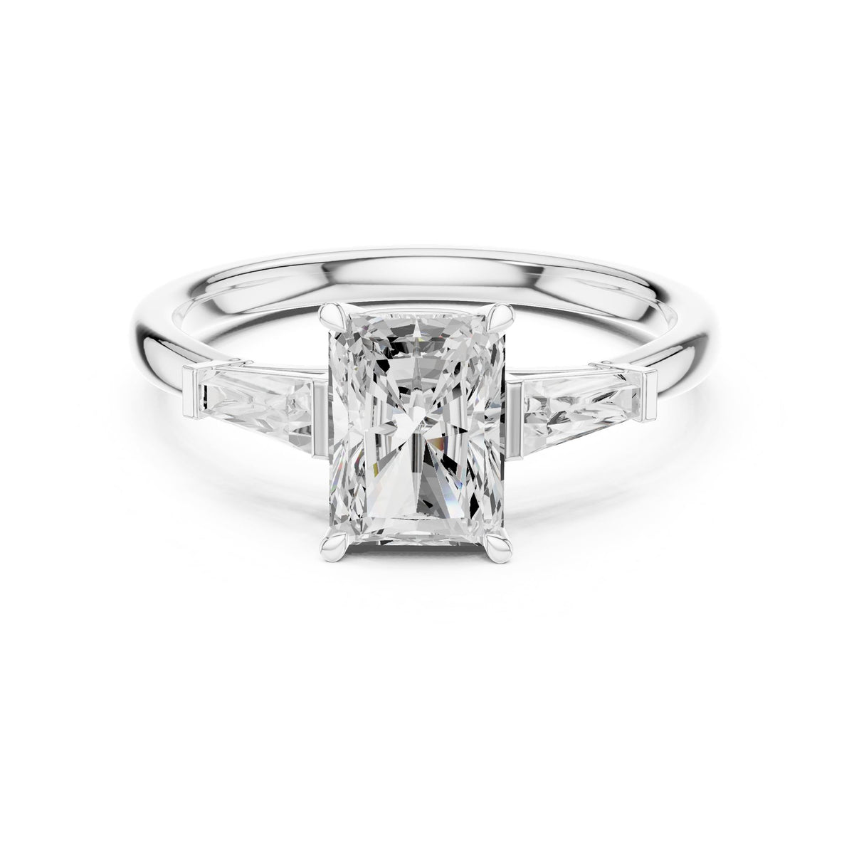 Radiant Three Stone Lab Grown Diamond Engagement Ring