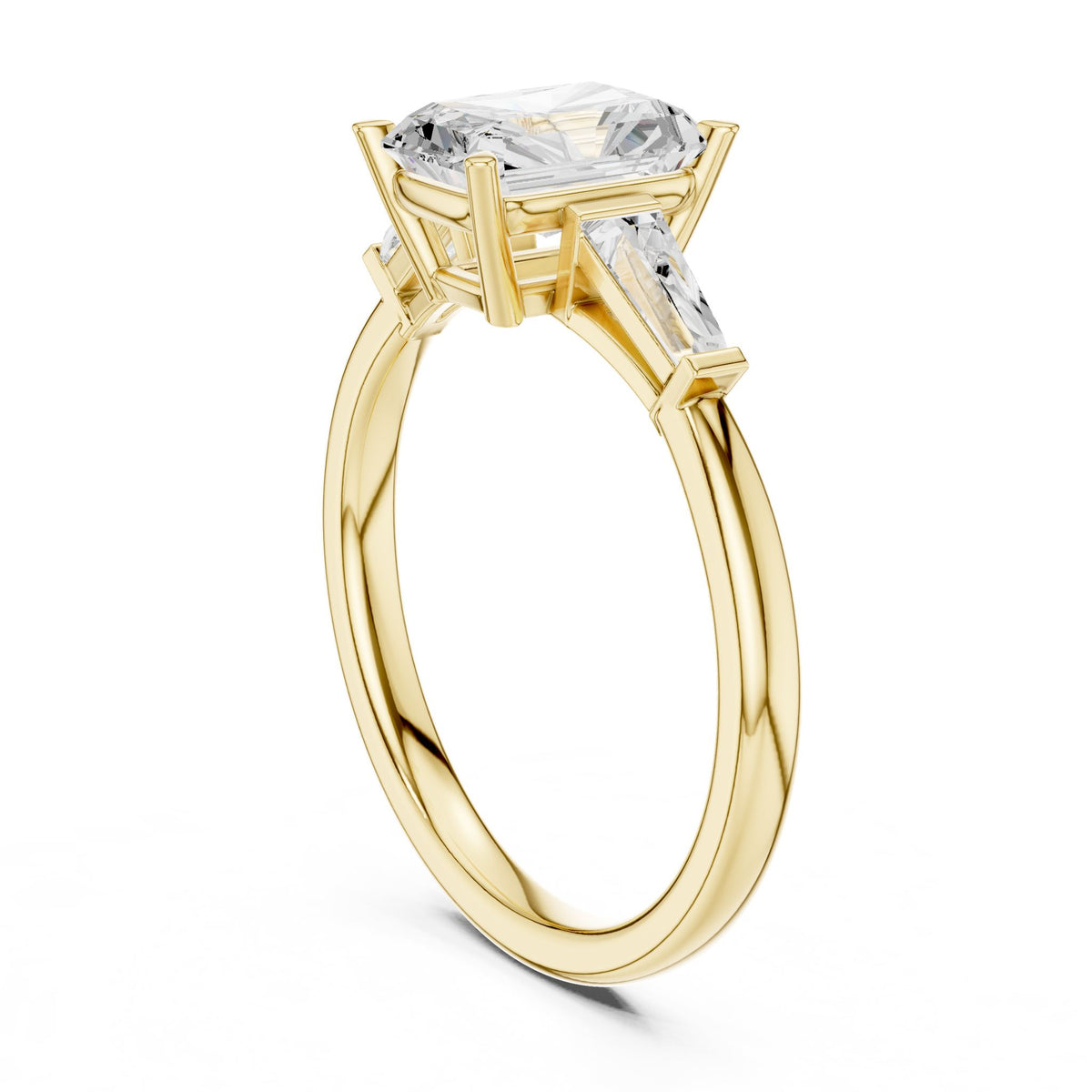Radiant Three Stone Lab Grown Diamond Engagement Ring