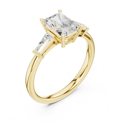 Radiant Three Stone Lab Grown Diamond Engagement Ring