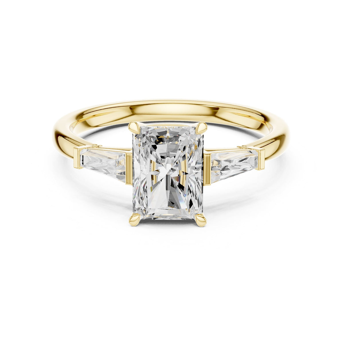 Radiant Three Stone Lab Grown Diamond Engagement Ring