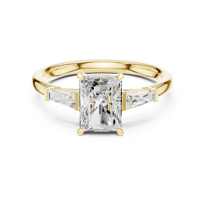 Radiant Three Stone Lab Grown Diamond Engagement Ring
