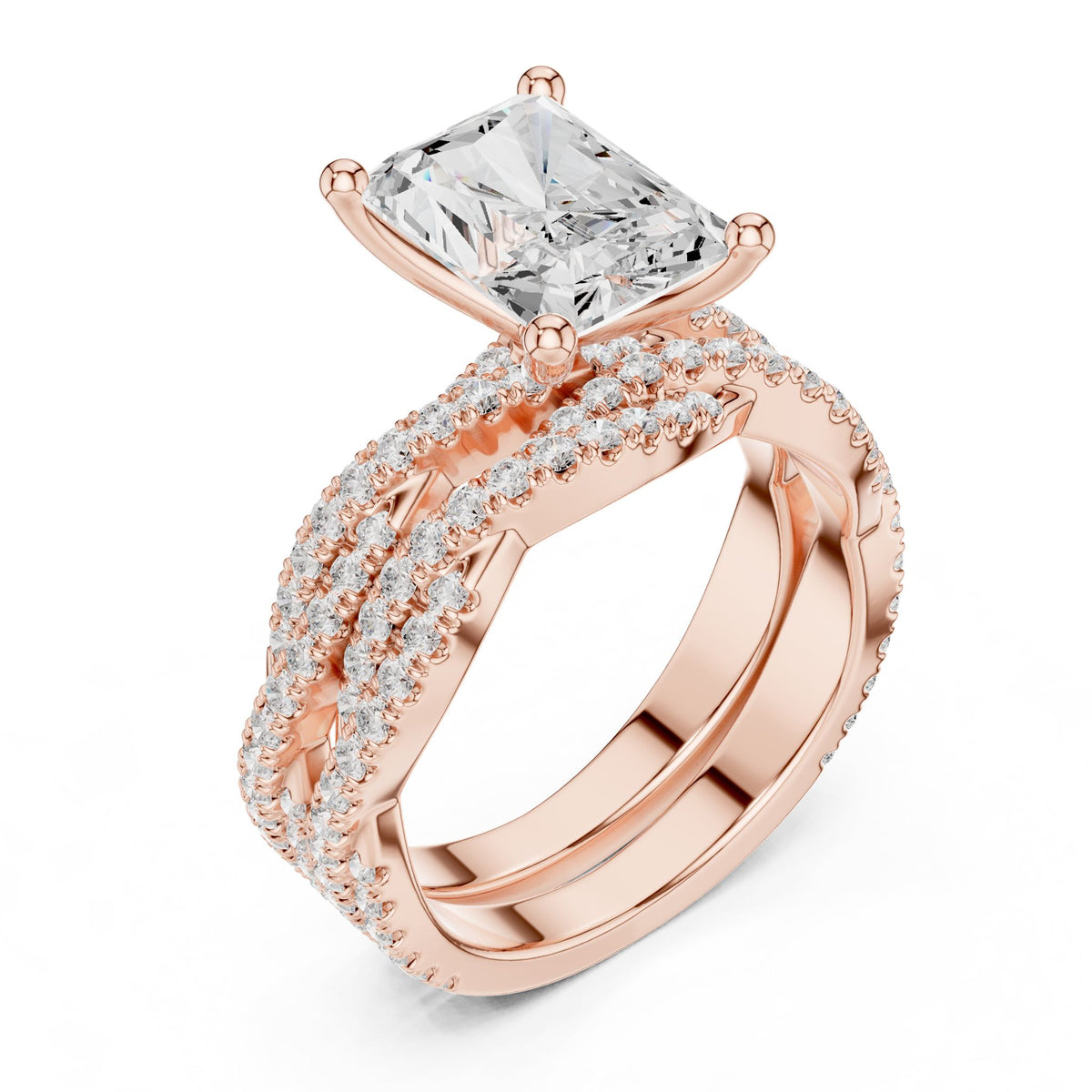 Radiant Twist Lab Grown Diamond Engagement Ring