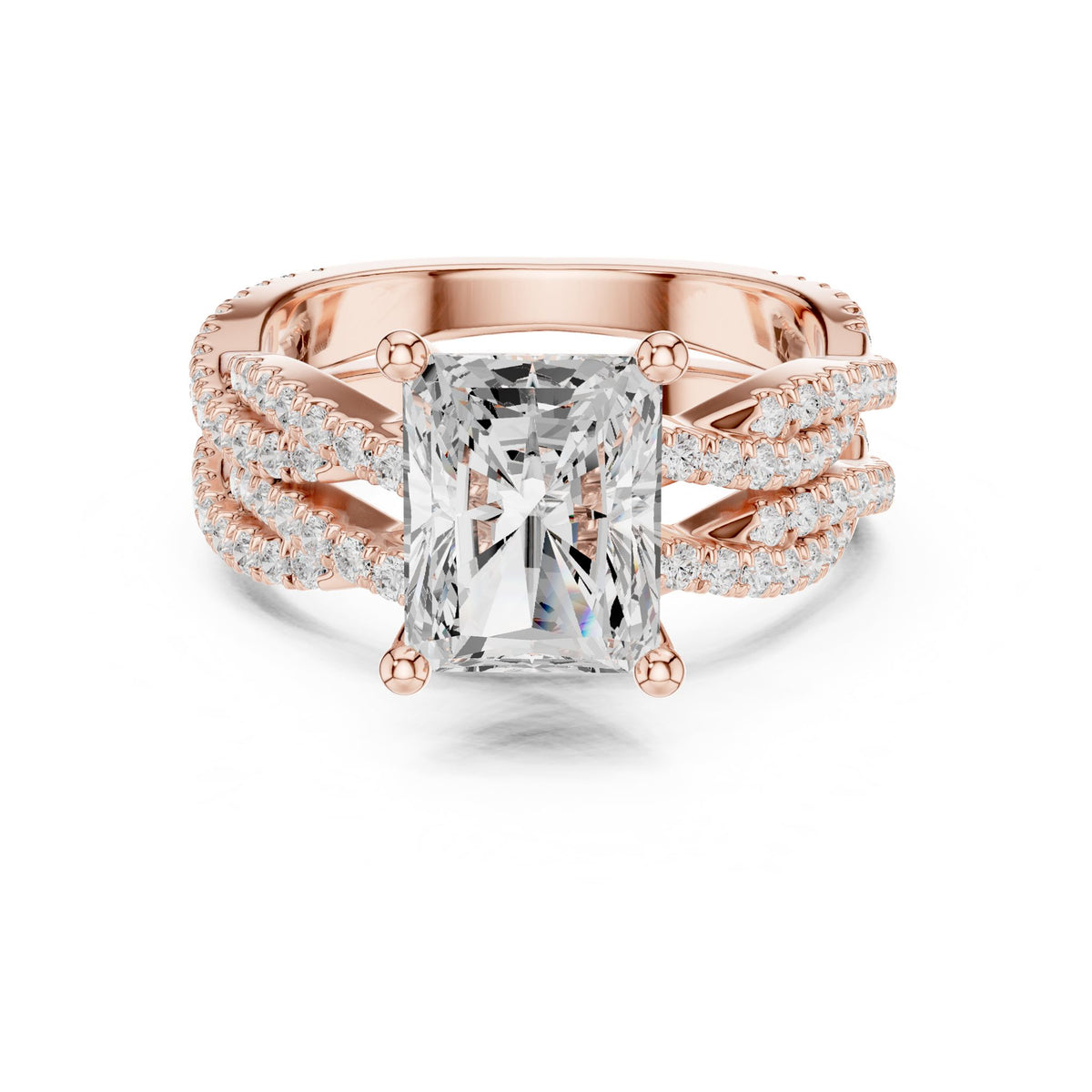 Radiant Twist Lab Grown Diamond Engagement Ring