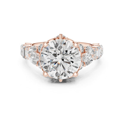 Round Accented Lab Grown Diamond Engagement Ring