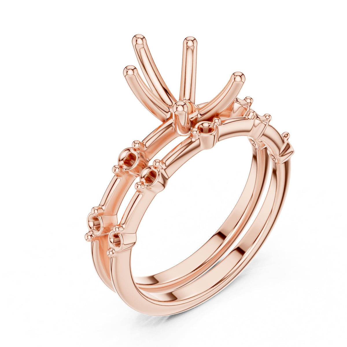 Round Accented Lab Grown Diamond Engagement Ring