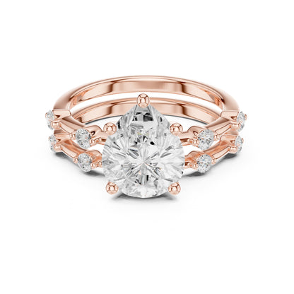 Round Accented Lab Grown Diamond Engagement Ring