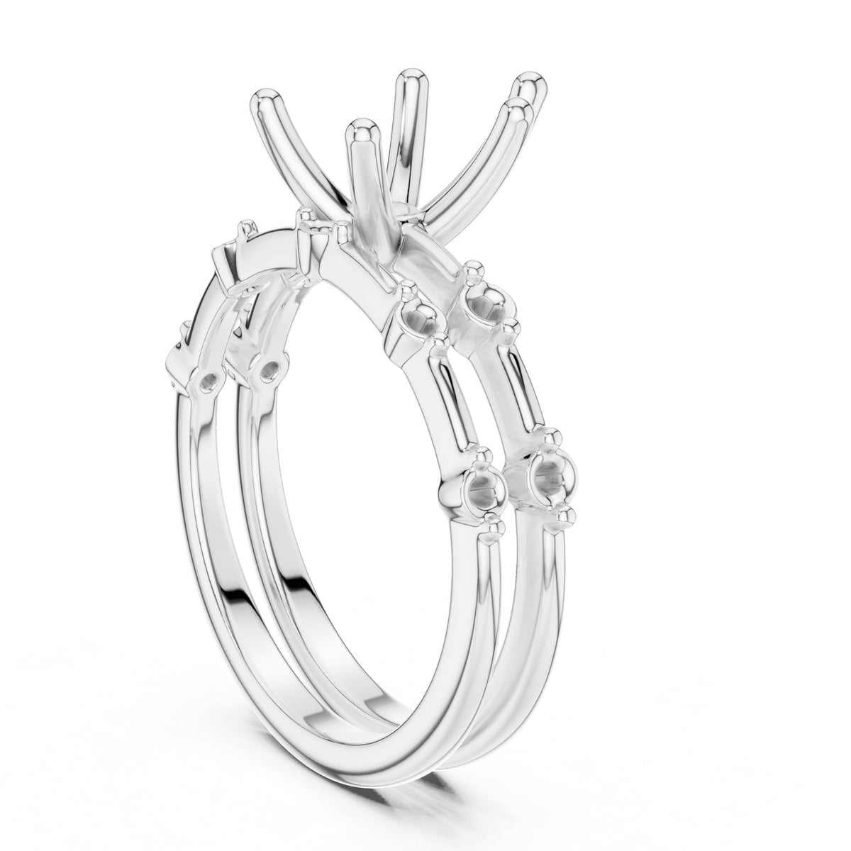 Round Accented Lab Grown Diamond Engagement Ring