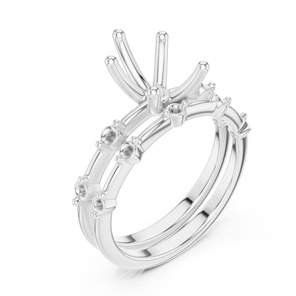Round Accented Lab Grown Diamond Engagement Ring