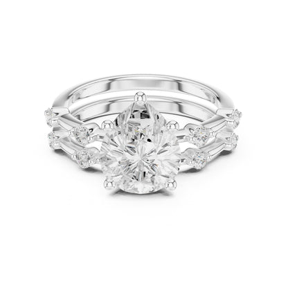 Round Accented Lab Grown Diamond Engagement Ring