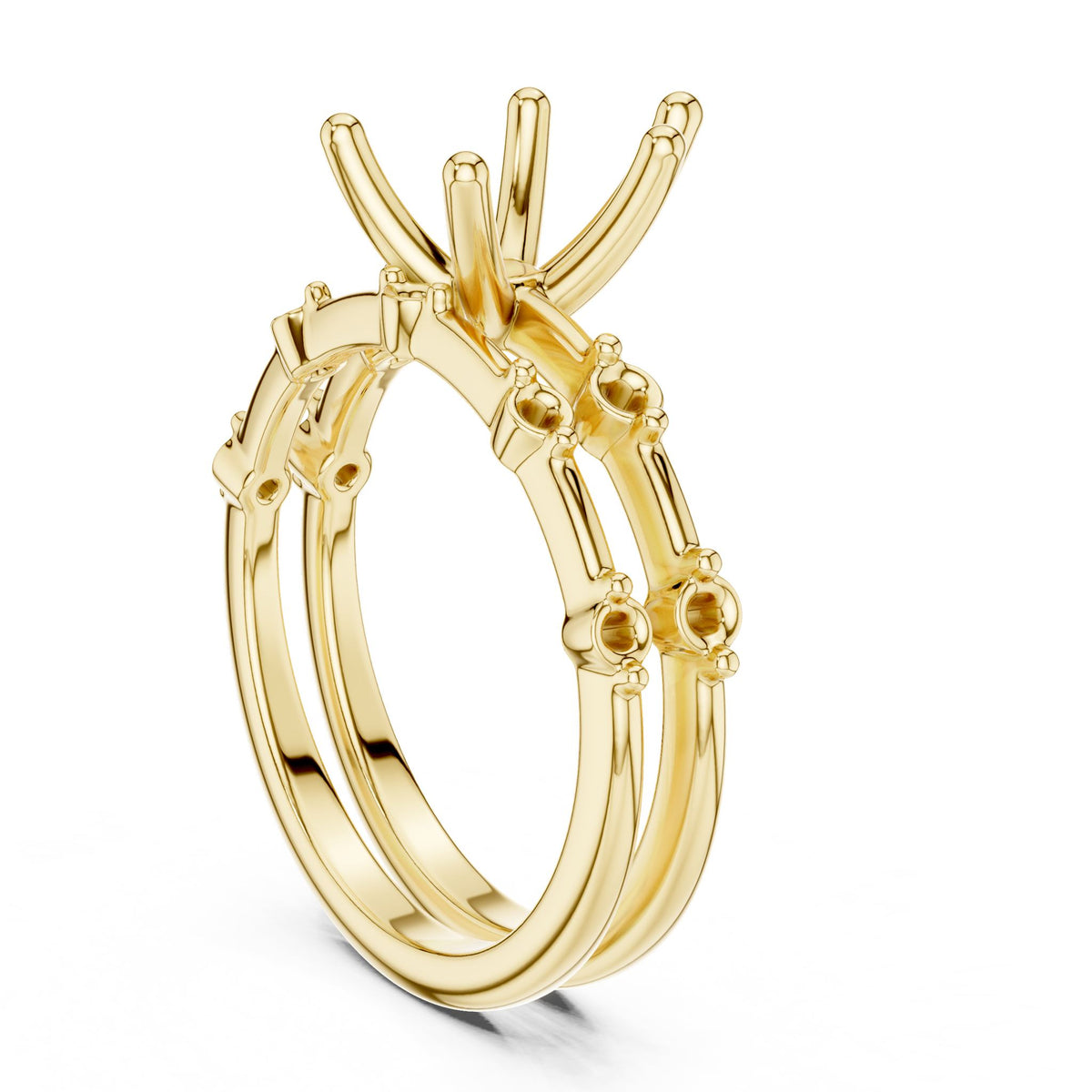 Round Accented Lab Grown Diamond Engagement Ring