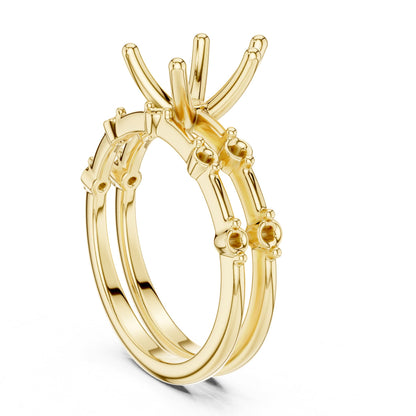 Round Accented Lab Grown Diamond Engagement Ring