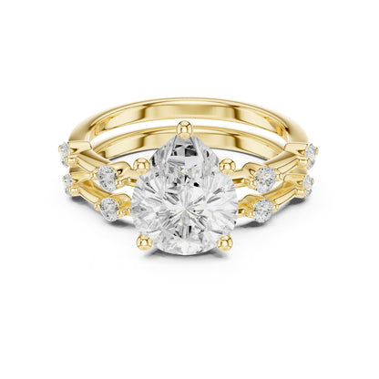 Round Accented Lab Grown Diamond Engagement Ring