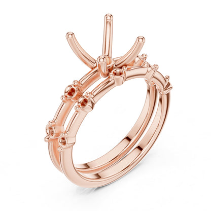 Round Accented Lab Grown Diamond Engagement Ring