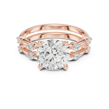 Round Accented Lab Grown Diamond Engagement Ring