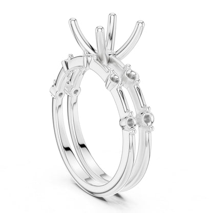 Round Accented Lab Grown Diamond Engagement Ring