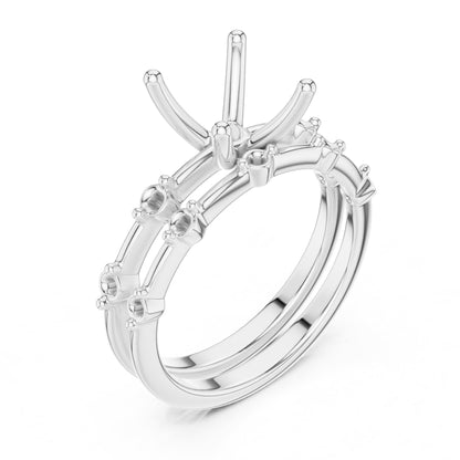 Round Accented Lab Grown Diamond Engagement Ring