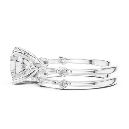 Round Accented Lab Grown Diamond Engagement Ring