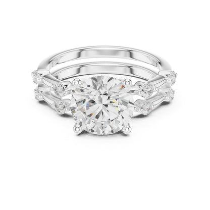 Round Accented Lab Grown Diamond Engagement Ring