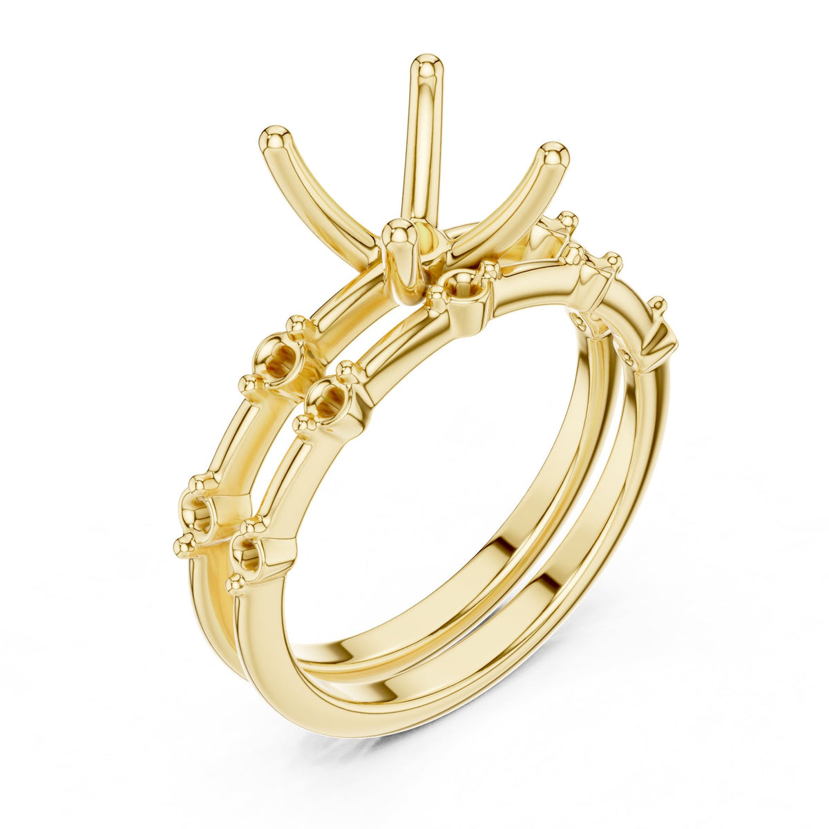 Round Accented Lab Grown Diamond Engagement Ring