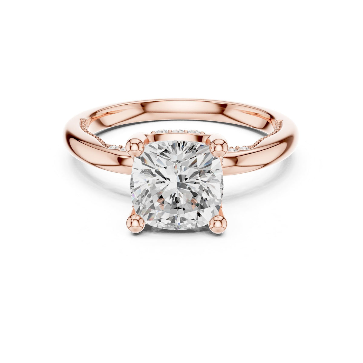 Round Accented Lab Grown Diamond Engagement Ring