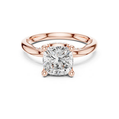 Round Accented Lab Grown Diamond Engagement Ring
