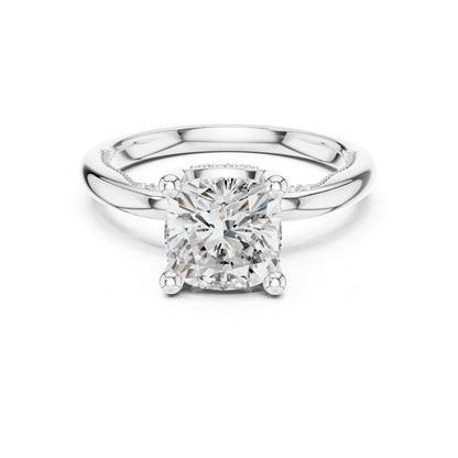 Round Accented Lab Grown Diamond Engagement Ring