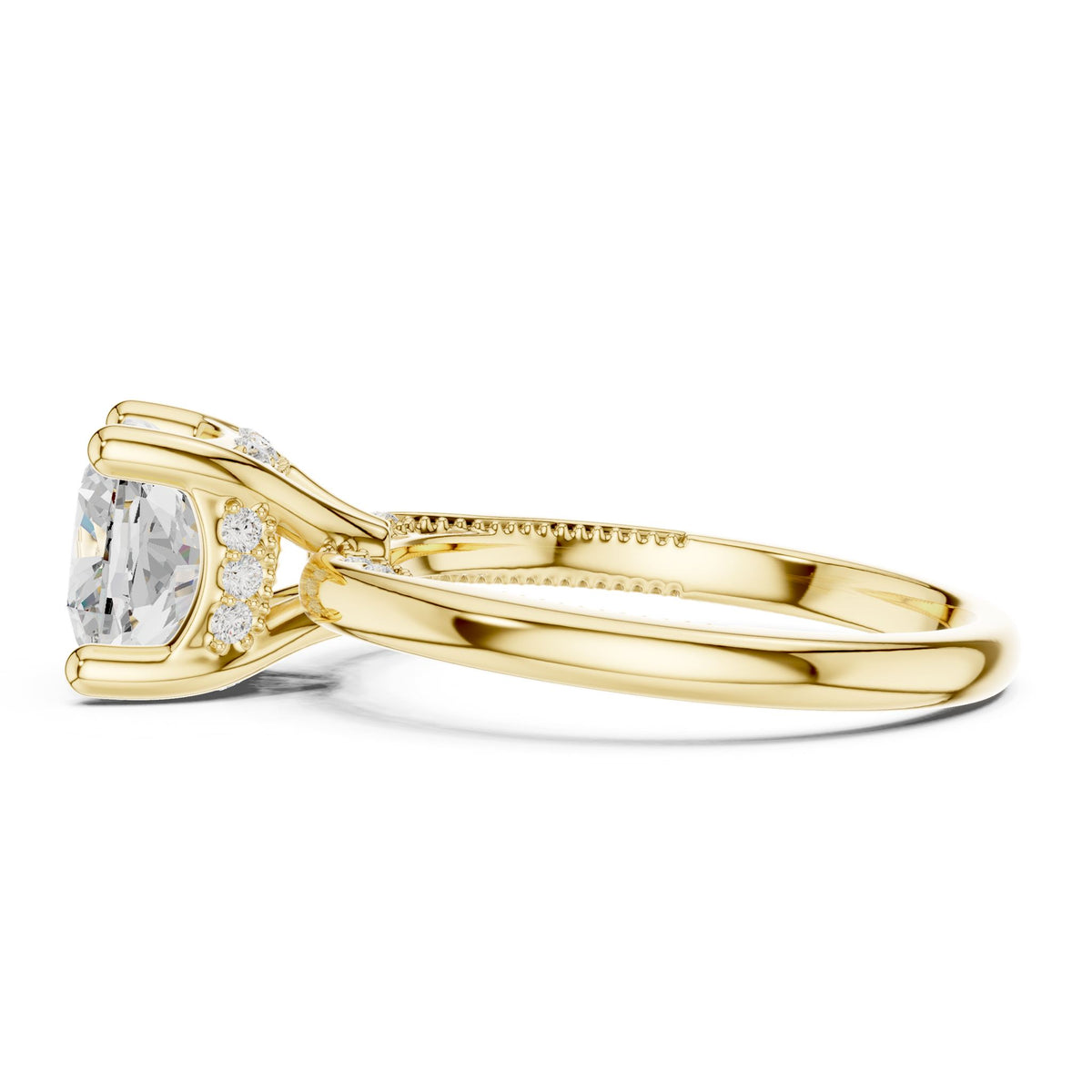 Round Accented Lab Grown Diamond Engagement Ring