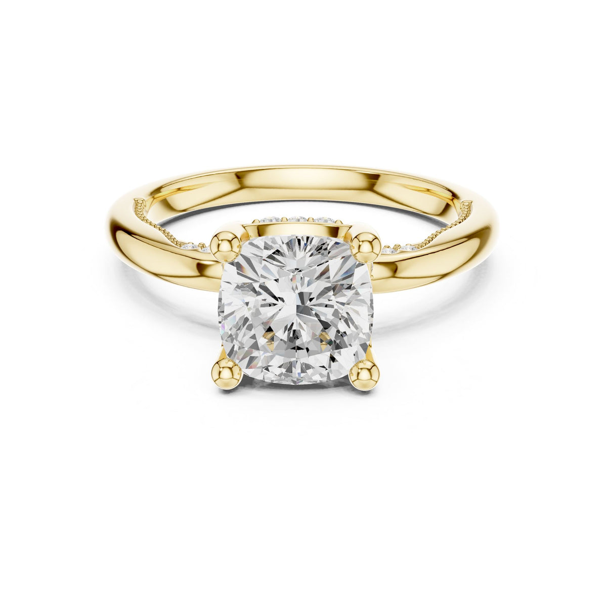 Round Accented Lab Grown Diamond Engagement Ring